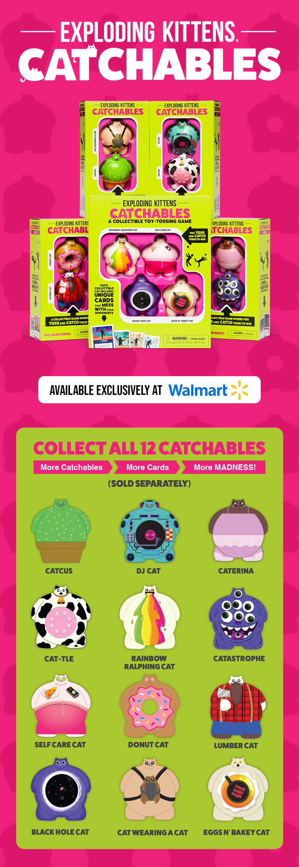 Exploding Kittens Catchables rules and figures landing page