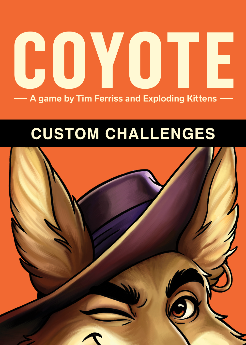 Coyote Custom Challenges banner with the cartoon coyote character