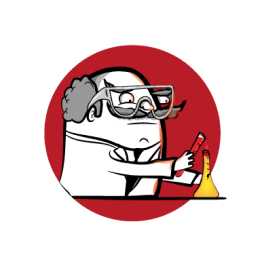 Scientist cat holding a beaker, learning and development allowance graphic