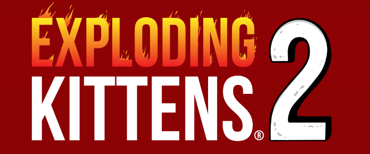 Exploding Kittens 2 game logo on dark background