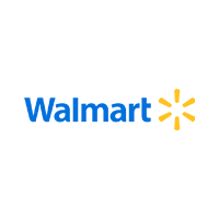 Walmart logo with blue text and yellow spark