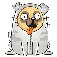 Cartoon pug face icon