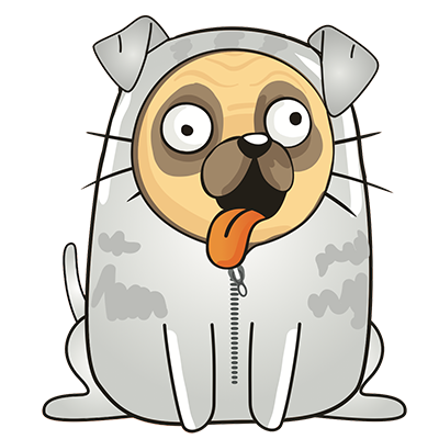 Cartoon pug face icon