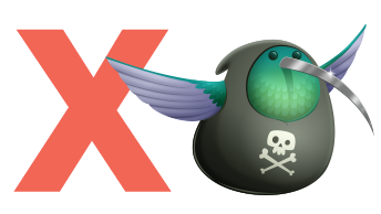 A Little Wordy dictionary 'wrong' graphic with a red X and a hummingbird 