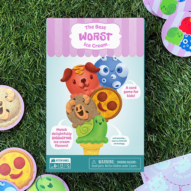 The Best Worst Ice Cream game box with ice-cream characters on grass 
