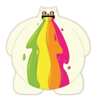 Colorful melting blob character icon from Exploding Kittens