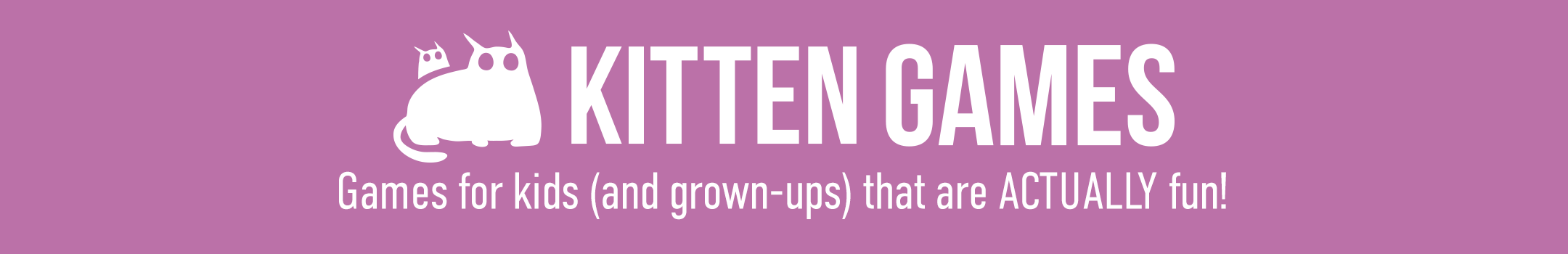 Kitten Games header banner: games for kids and grown-ups that are actually fun