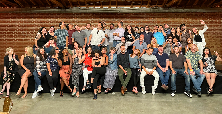 Large company team group photo 