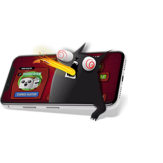 Phone screen showing a digital card game