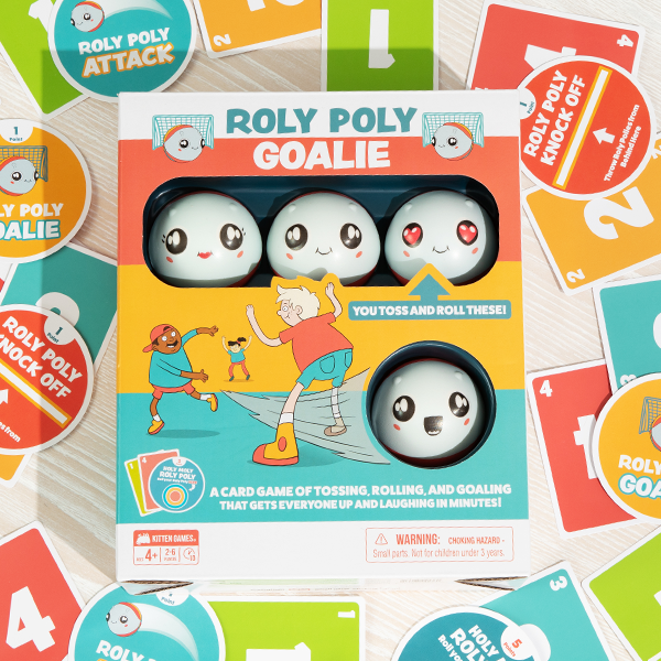 Roly Poly Goalie game box with squishy roly-poly characters 