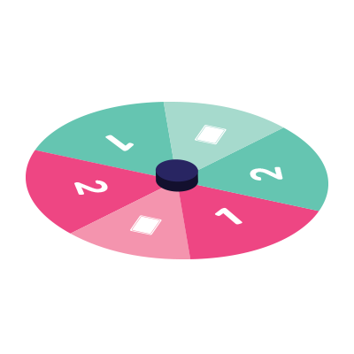 Sip game spinner shown at an angle