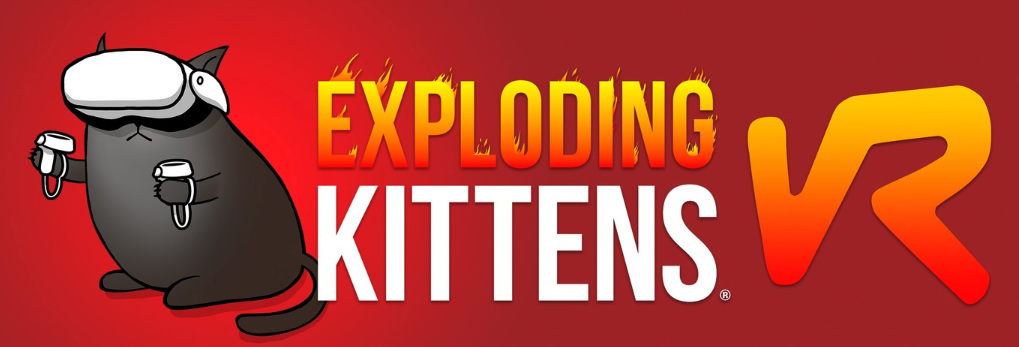 Exploding Kittens VR logo with a black cat 