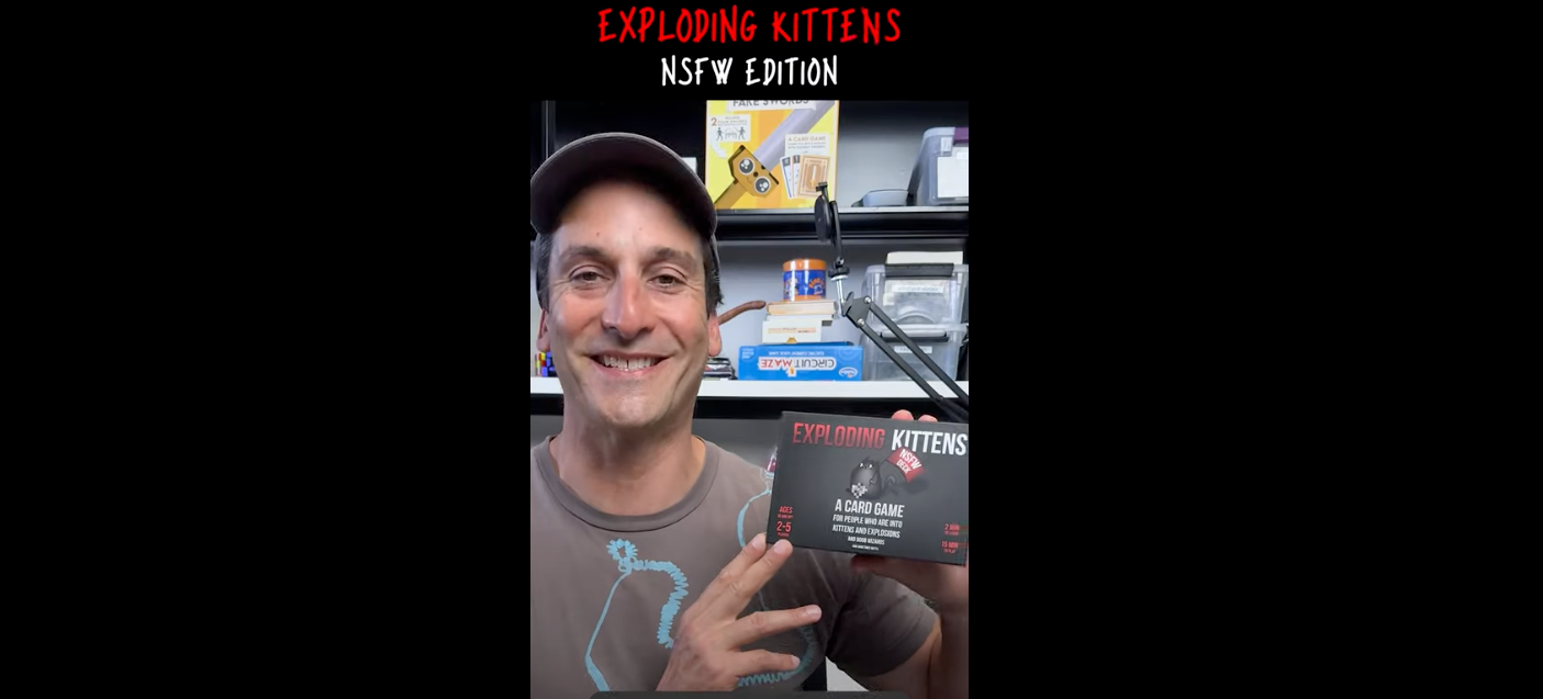 Man presenting a game in a video thumbnail 