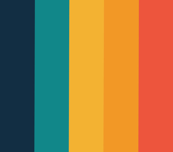 Decorative color stripe banner in navy, teal, and orange