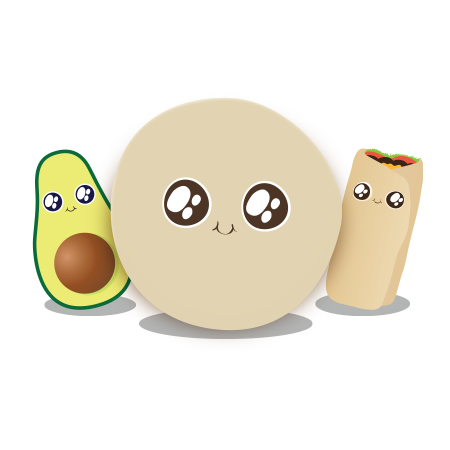 Avocado and burrito characters from Throw Throw Burrito