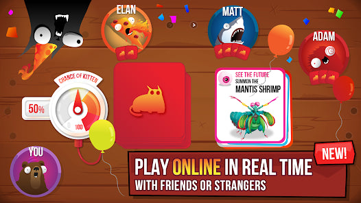 Banner promoting playing online in real time with friends or strangers 