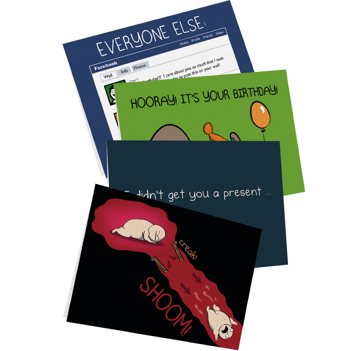 NSFW Birthday Greeting Card Bundle - 4 pack 