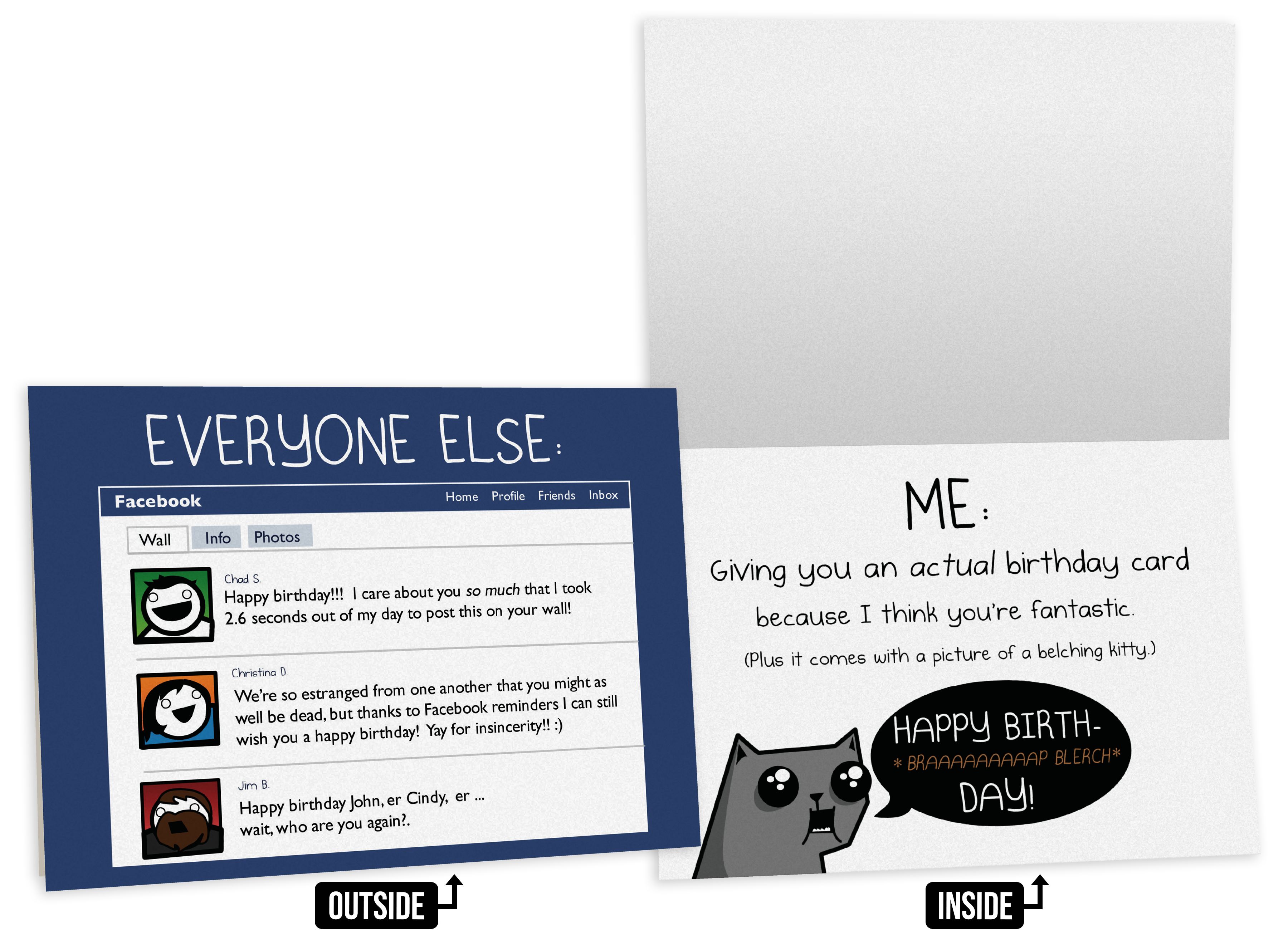 Facebook Kitty - Birthday Card 