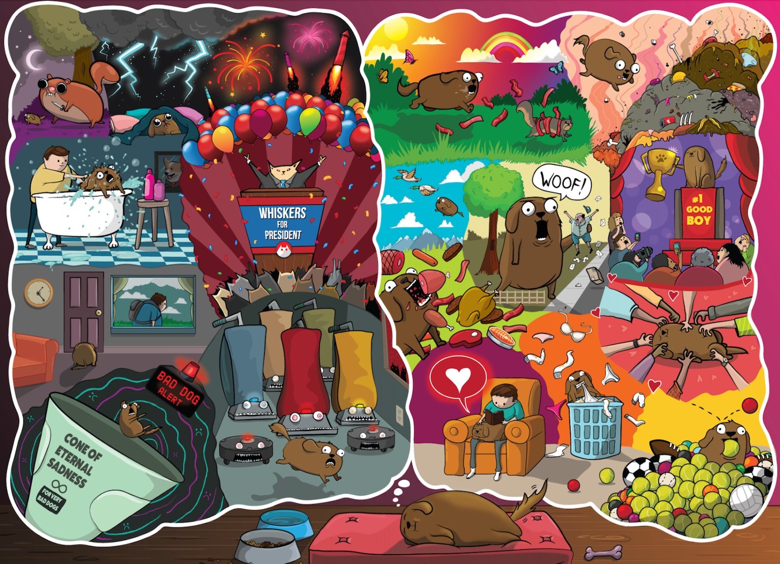 The Dreams and Nightmares of a Dog (500 Piece Puzzle) 